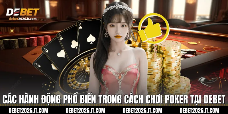 Các hành động phổ biến trong cách chơi Poker tại Debet